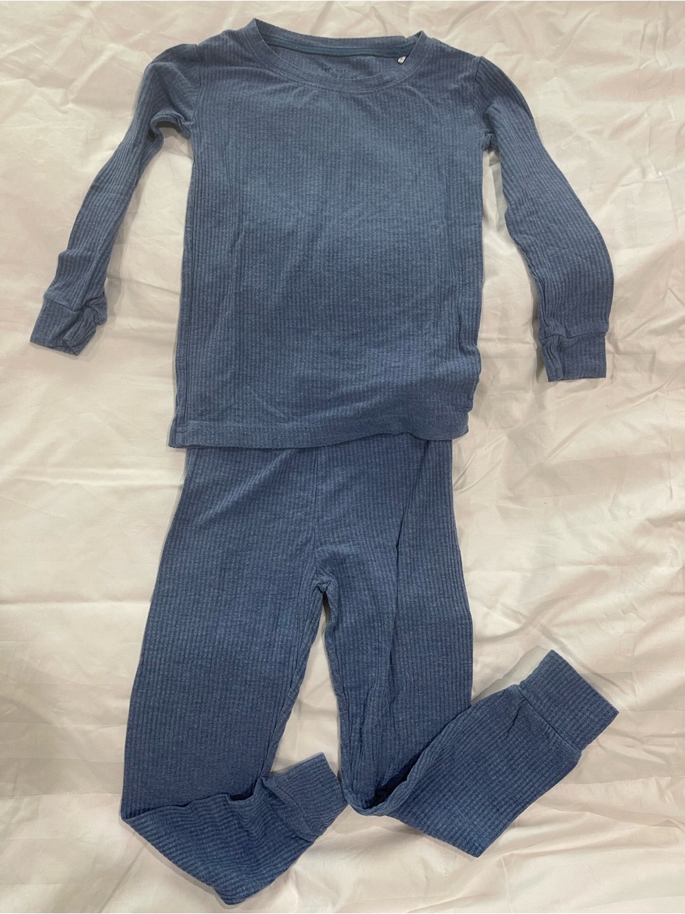 Little Sleepies Blue Ribbed Long Sleeve Pajama Set. Size 3T